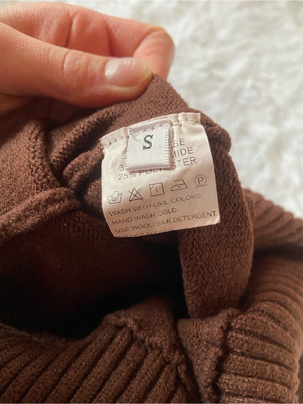 EUC Dark Brown Fold-Over Knit Lounge Pants, Size S - Picture 2 of 3